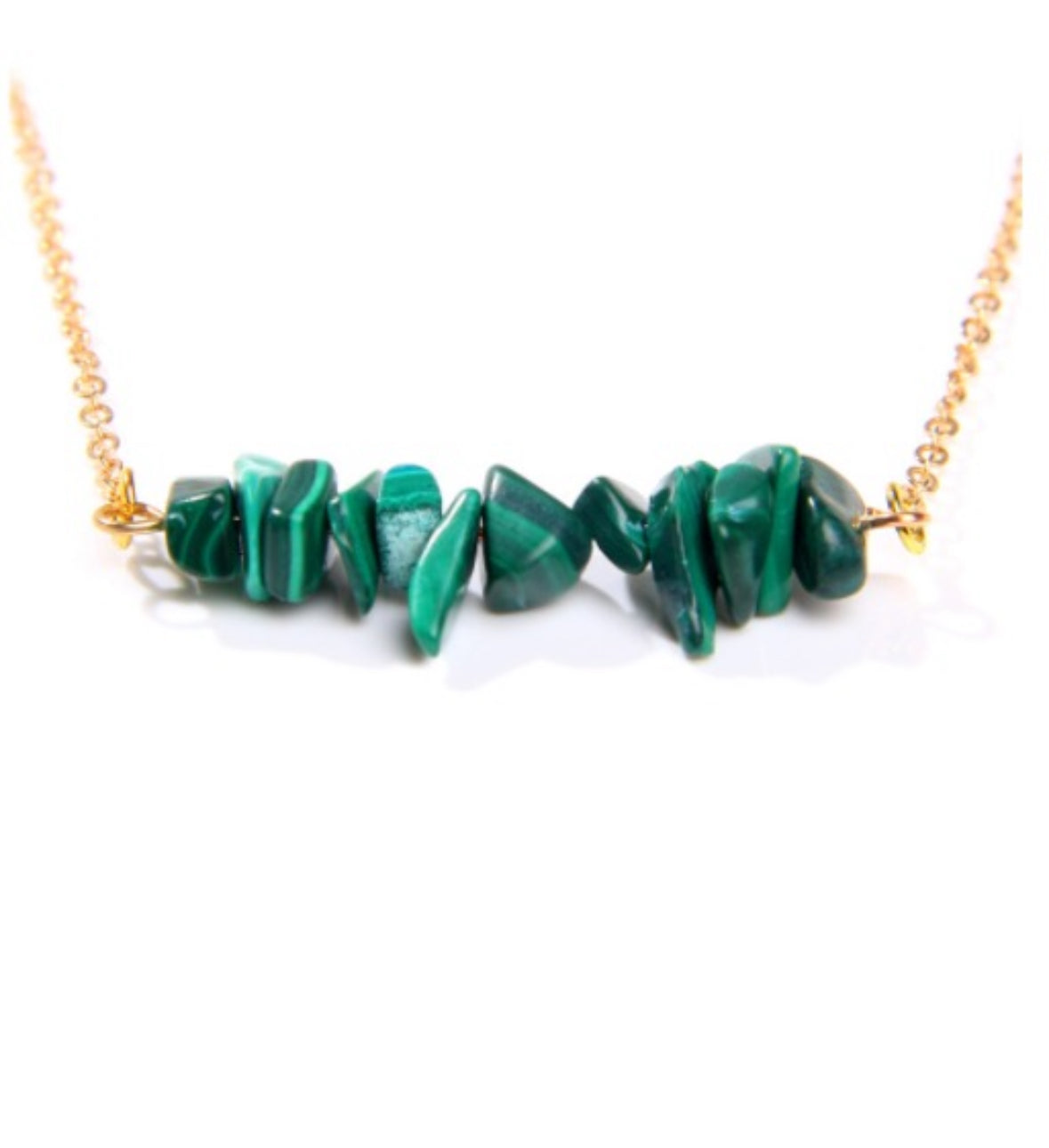 Raw Green Turquoise Bar Necklace