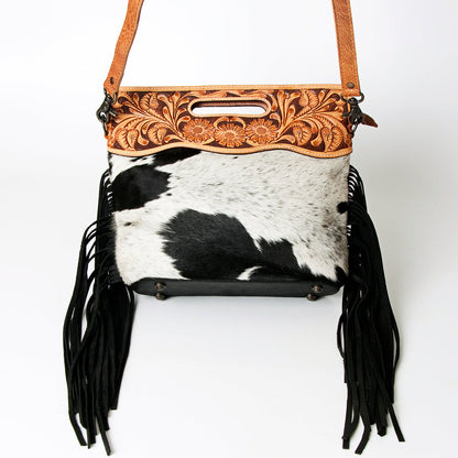 American Darling Clutch Hand Tooled Saddle Blanket Fabric Genuine Leather Western Women Bag Handbag Purse | Purses for Cute