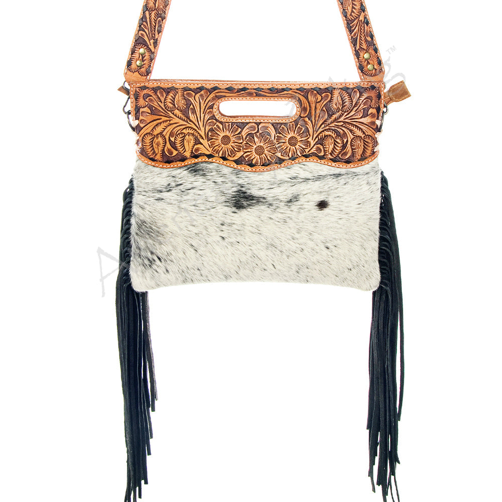 American Darling Clutch Hand Tooled Saddle Blanket Fabric Genuine Leather Western Women Bag Handbag Purse | Purses for Cute