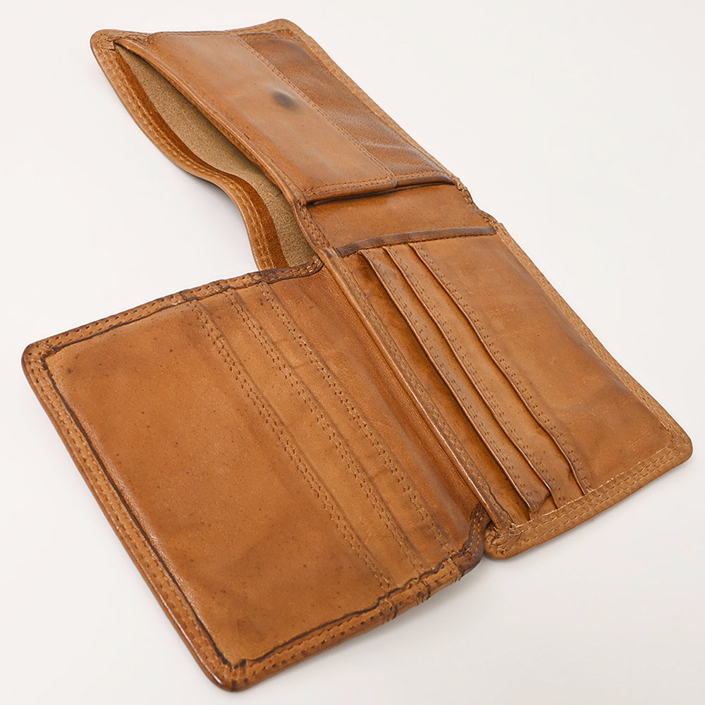 Spaghetti Western Swc450Tan Wallet Vintage Handmade Drum Dyed Genuine European Cowhide Leather Women Bag Western Handbag Purse