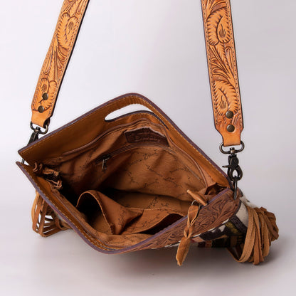 American Darling Clutch Hand Tooled Saddle Blanket Fabric Genuine Leather Western Women Bag Handbag Purse | Purses for Cute