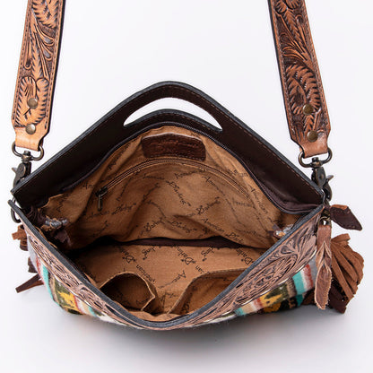 American Darling Clutch Hand Tooled Saddle Blanket Fabric Genuine Leather Western Women Bag Handbag Purse | Purses for Cute