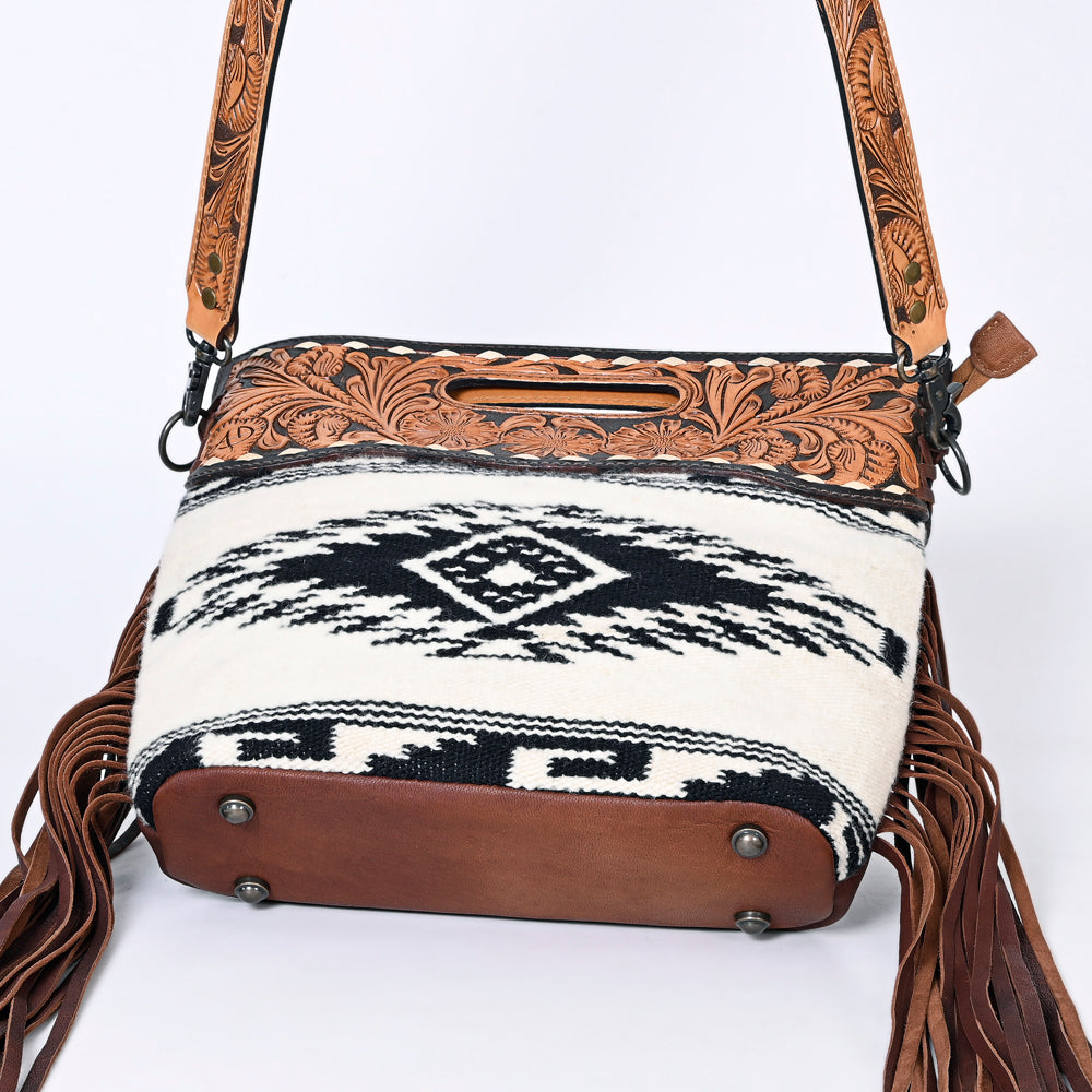 American Darling Clutch Hand Tooled Saddle Blanket Fabric Genuine Leather Western Women Bag Handbag Purse | Purses for Cute