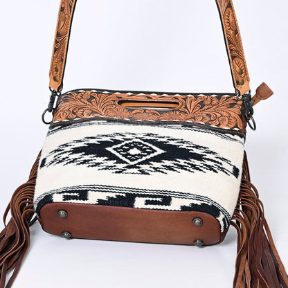 American Darling Clutch Hand Tooled Saddle Blanket Fabric Genuine Leather Western Women Bag Handbag Purse | Purses for Cute