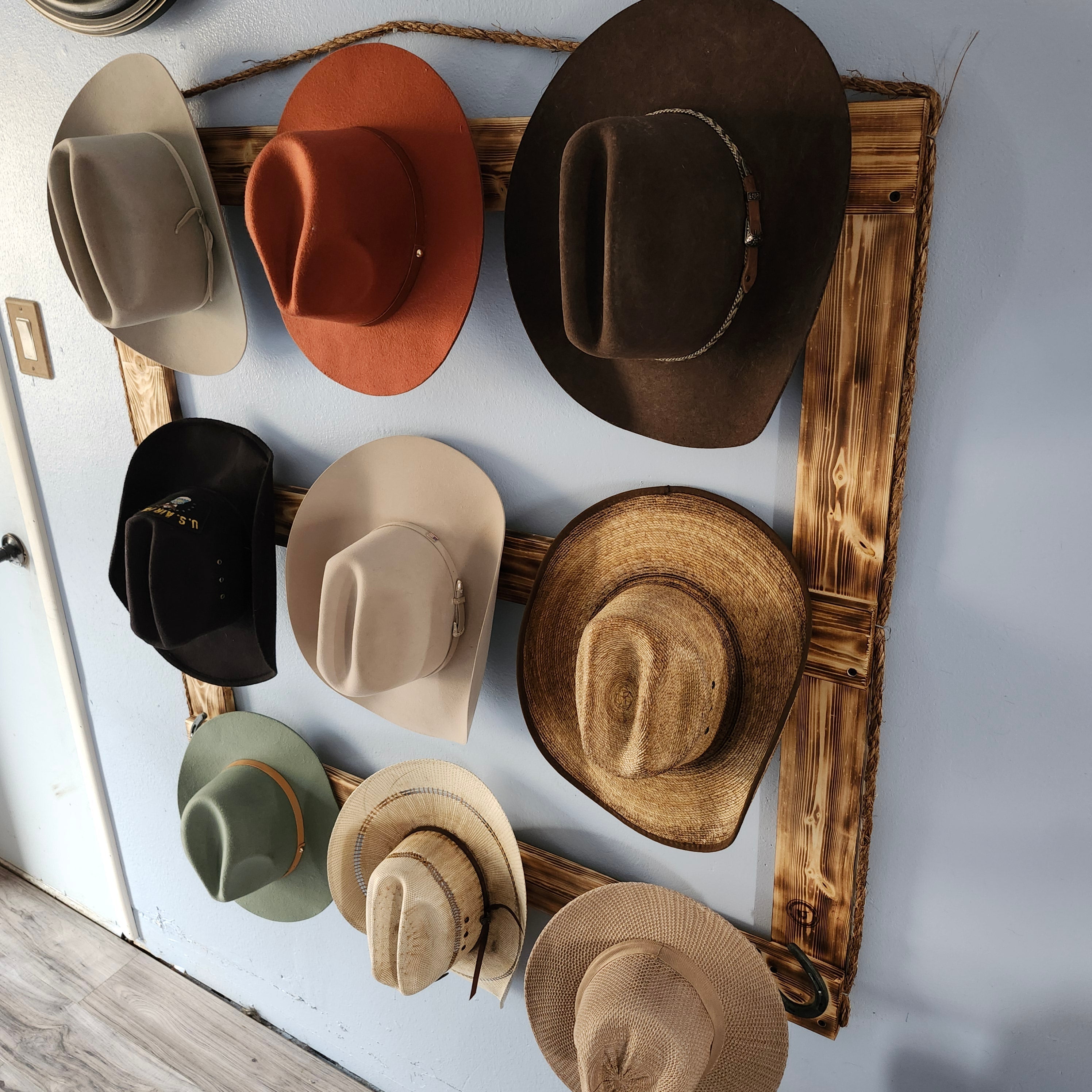 9 Cowboy Hat Rack | Cowboy Hat Holder | Rustic Western Hat Display | H ...