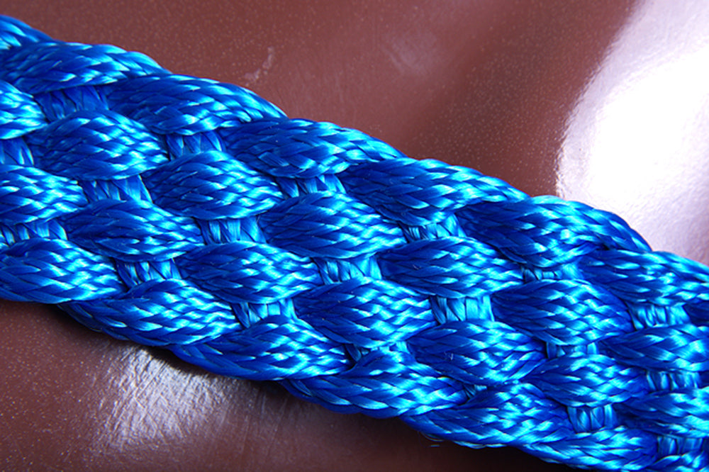 Classic Equine Braided Strong Uv Protect Horse Rope Halter W/ 8' Lead Blue