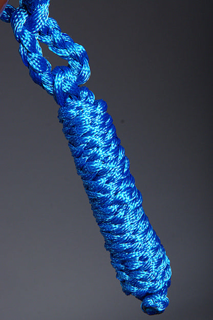 Classic Equine Braided Strong Uv Protect Horse Rope Halter W/ 8' Lead Blue
