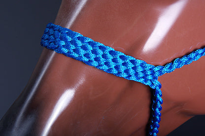 Classic Equine Braided Strong Uv Protect Horse Rope Halter W/ 8' Lead Blue