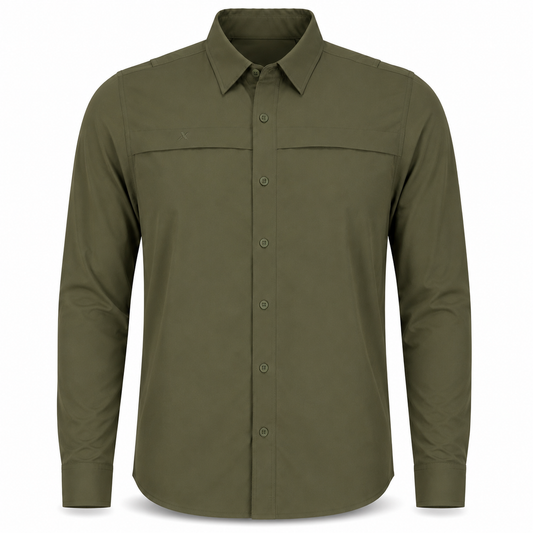 Long Sleeve Solid Lifestyle Button Down w/ REPEL-X