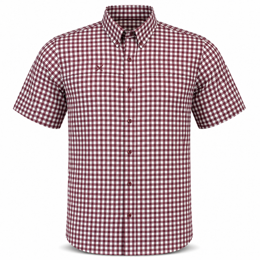 Short Sleeve Patterned Lifestyle Button Down w/ REPEL-X