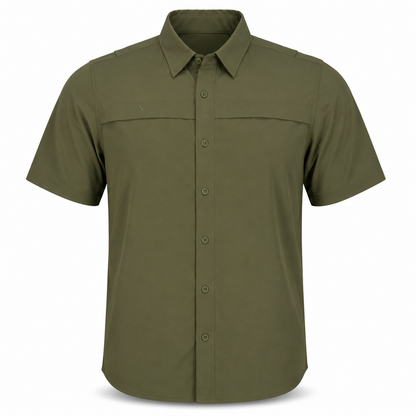 Short Sleeve Solid Lifestyle Button Down w/ REPEL-X