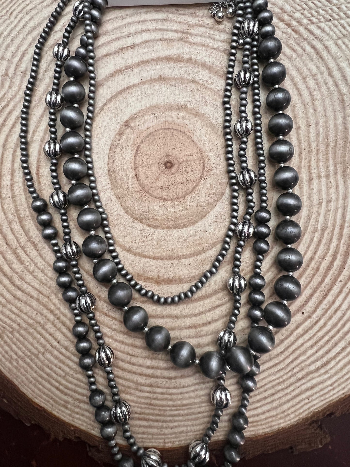 Western Faux Sterling Pearl Necklace Set - 16, 18, 20 and 22 inch set