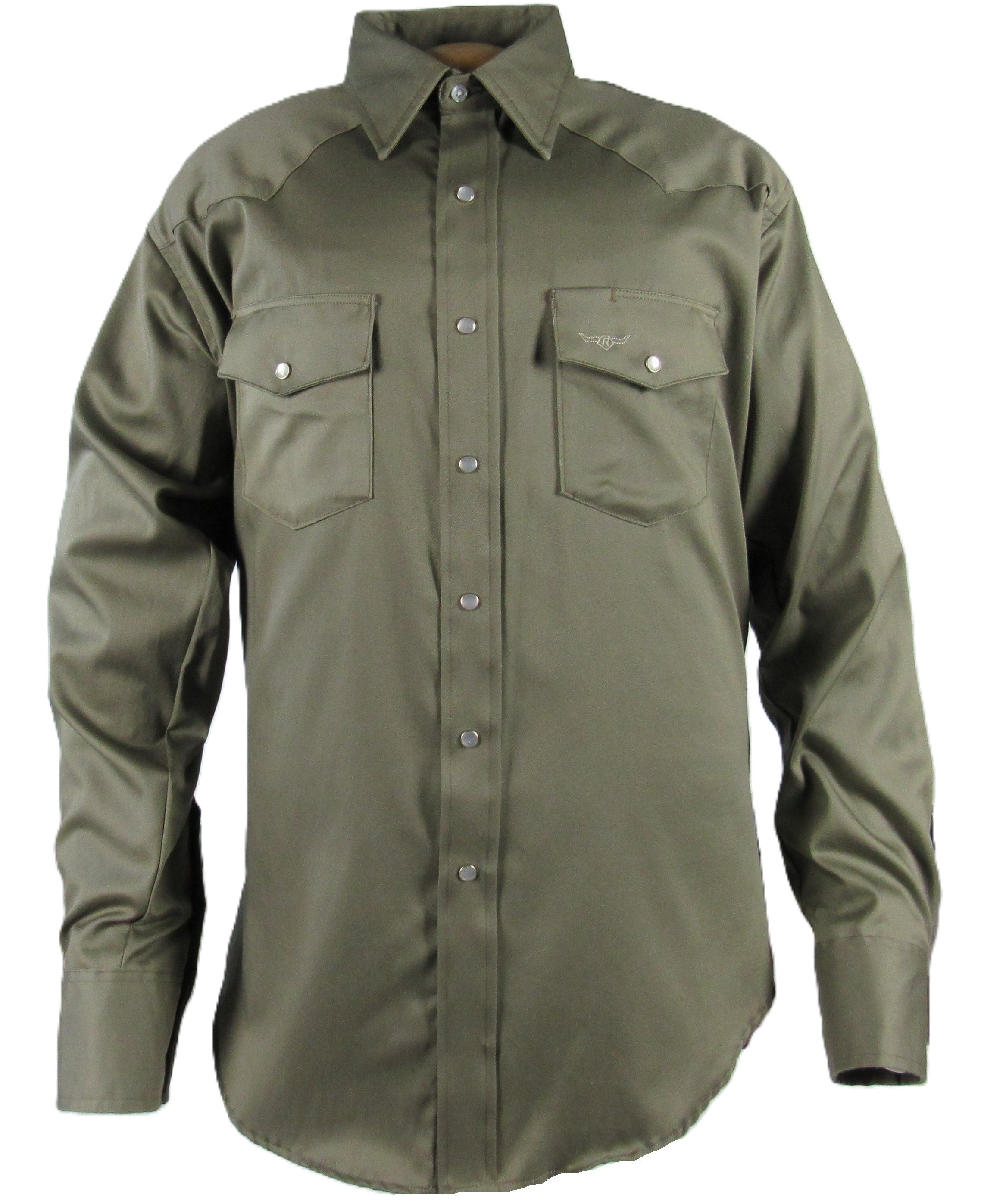 Flying R Ranchwear - Prairie Twill Solid - Safari Green - Long Sleeve ...