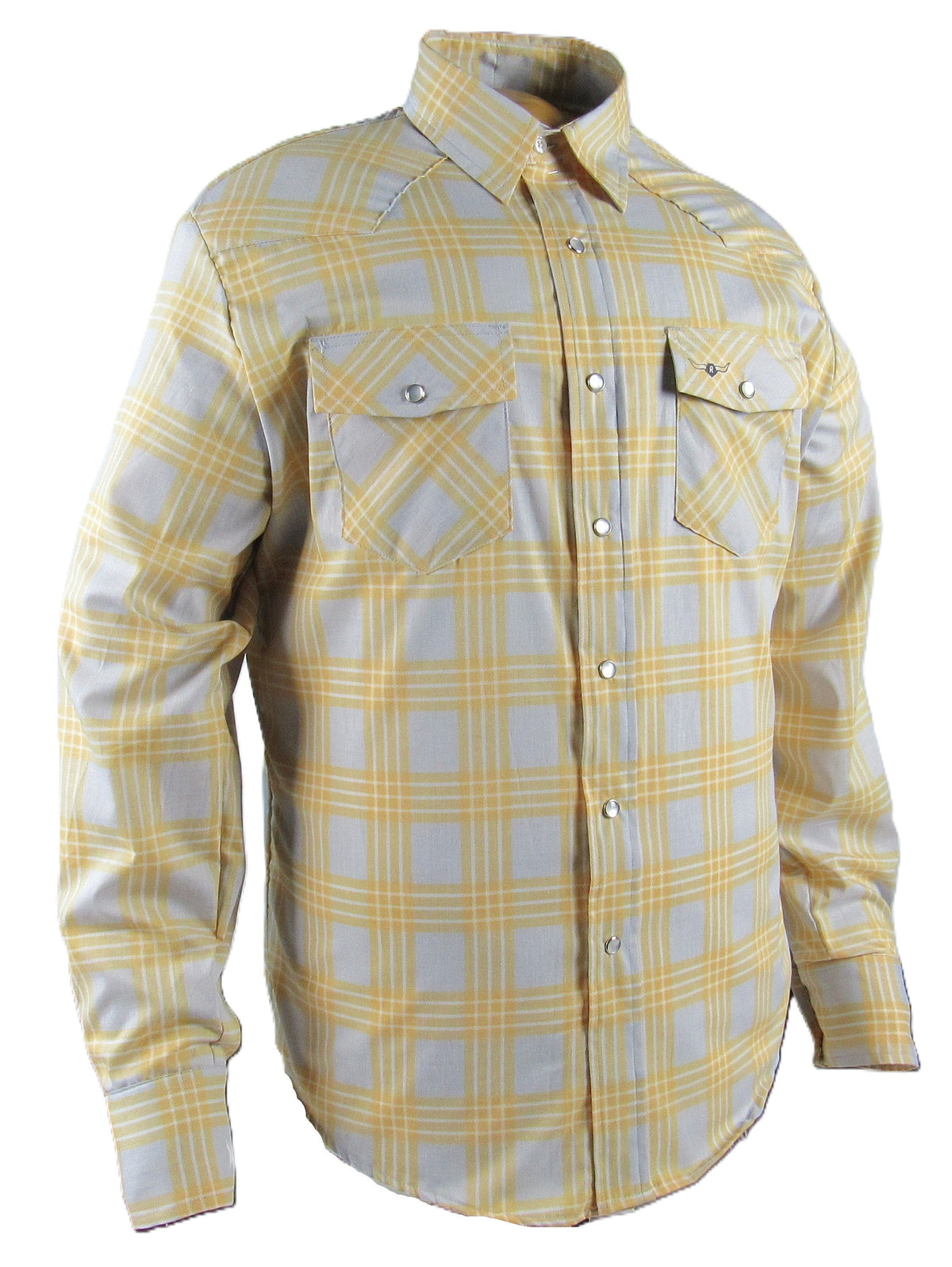 Flying R Ranchwear - Feather Plaids - Gray & Yellow - Long Sleeve - Casual Fit