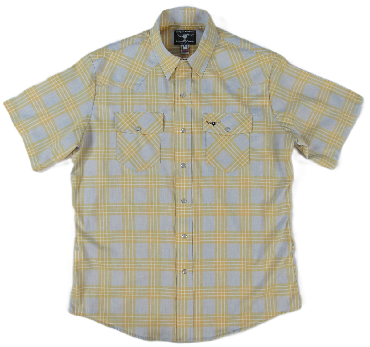 Feather Plaids - Gray & Yellow - Short Sleeve - Casual Fit