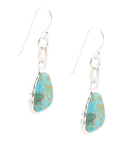 Blue Turquoise and Sterling Silver Drop Earrings