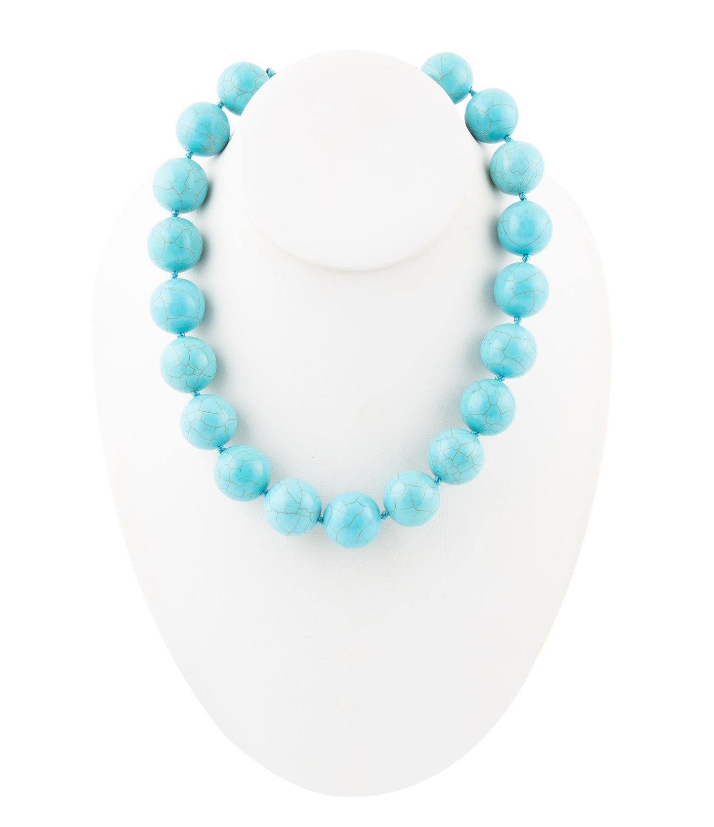 Chunky Blue Turquoise Magnesite Beaded Necklace