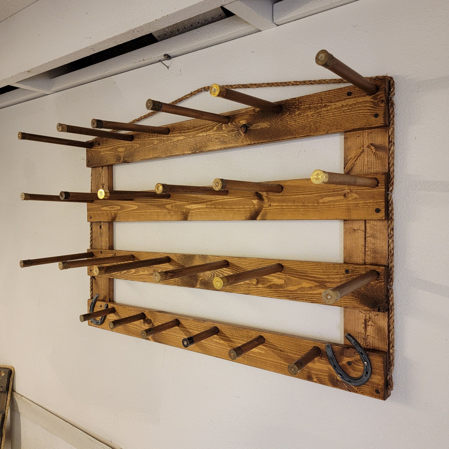 9 Cowboy Hat Rack | Cowboy Hat Holder | Rustic Western Hat Display | Handcrafted Wooden Organizer | Space-Saving Home Decor | Made in USA
