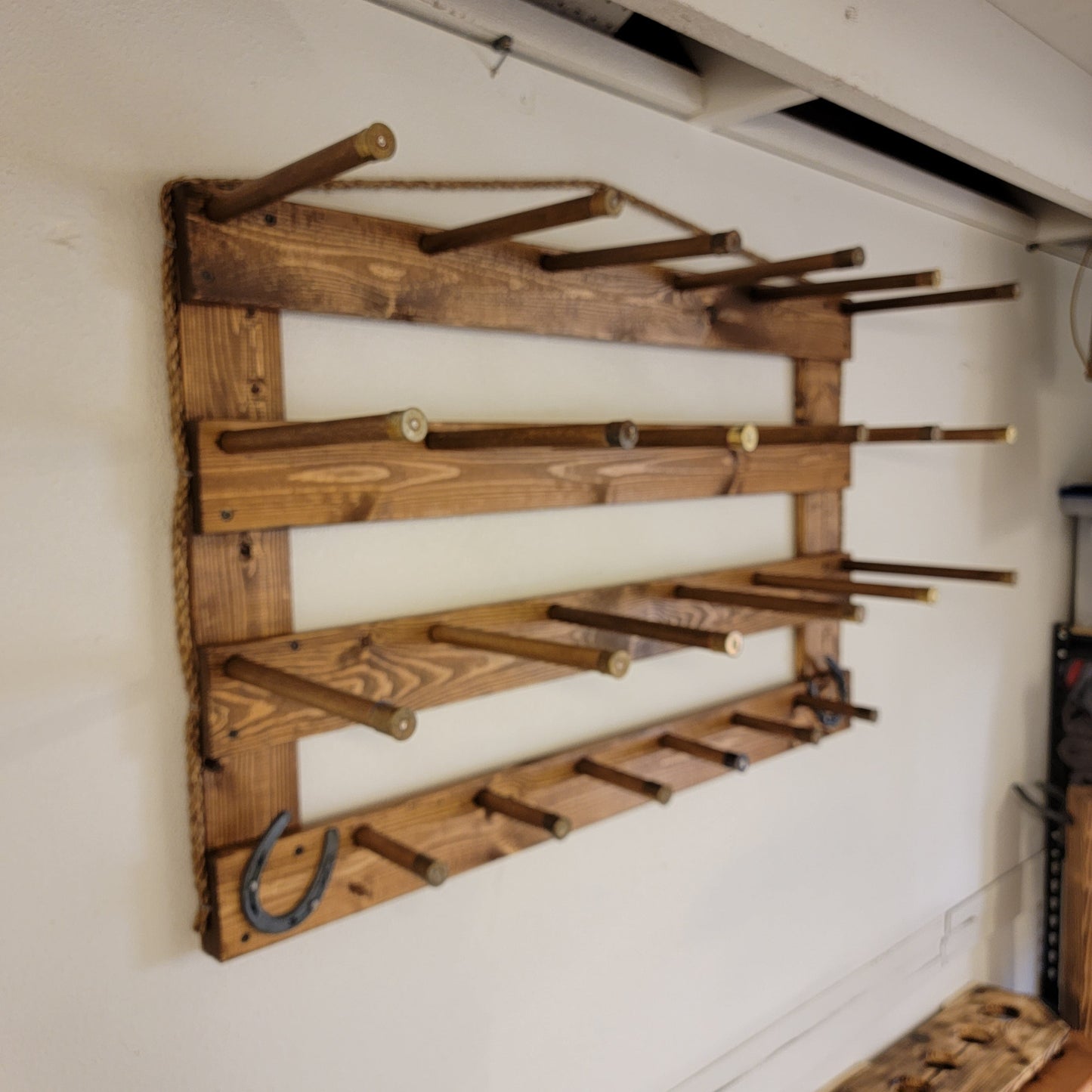 9 Cowboy Hat Rack | Cowboy Hat Holder | Rustic Western Hat Display | Handcrafted Wooden Organizer | Space-Saving Home Decor | Made in USA