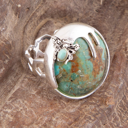 Honey Bee Blue Turquoise Sterling Silver Ring
