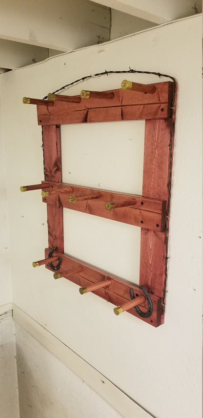 12B - Ball Cap Hat Rack - 12 Baller Functional Western Decor Cowboy
