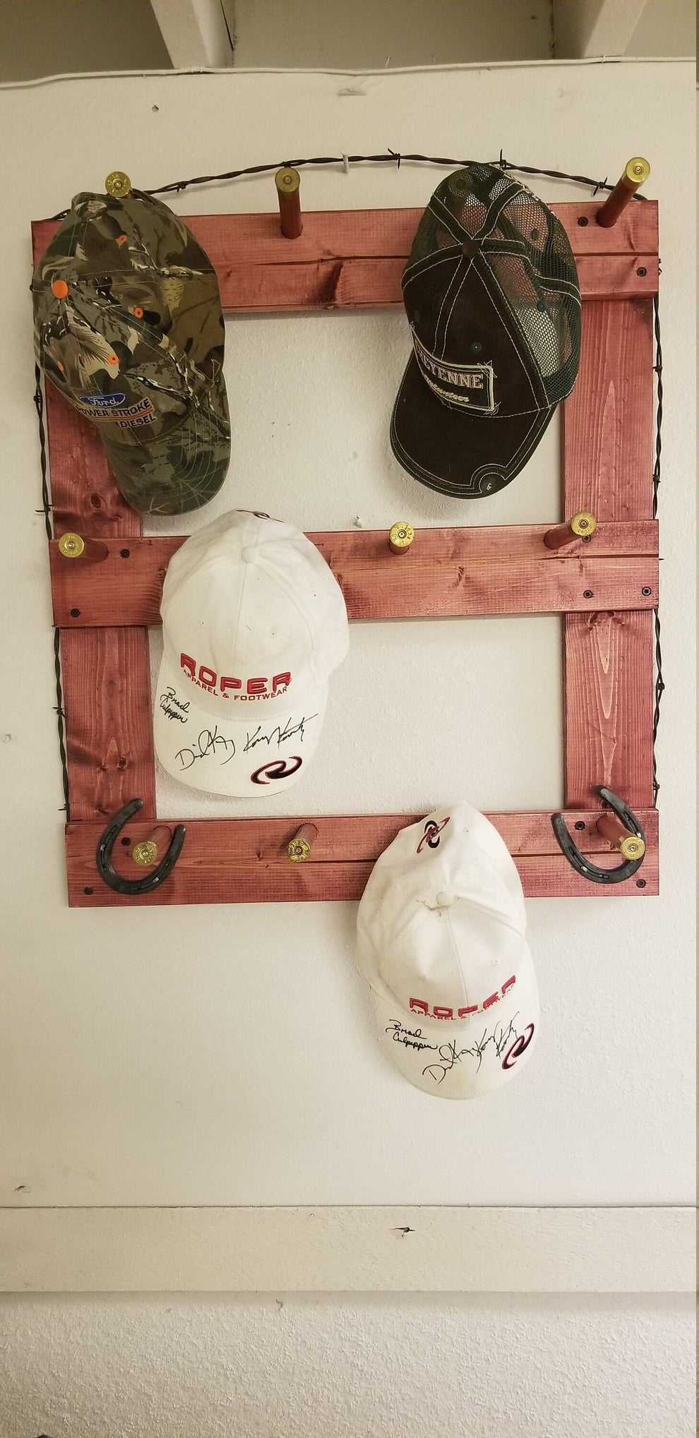 12B - Ball Cap Hat Rack - 12 Baller Functional Western Decor Cowboy ...