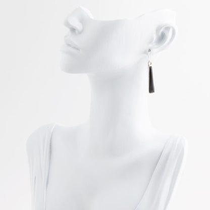 Line Black Onyx Sterling Silver Drop Earrings