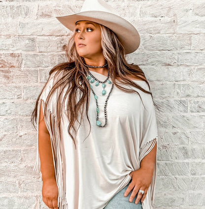 Teardrop Faux Turquoise and Sterling Pearl Necklace - 16 inch + 3