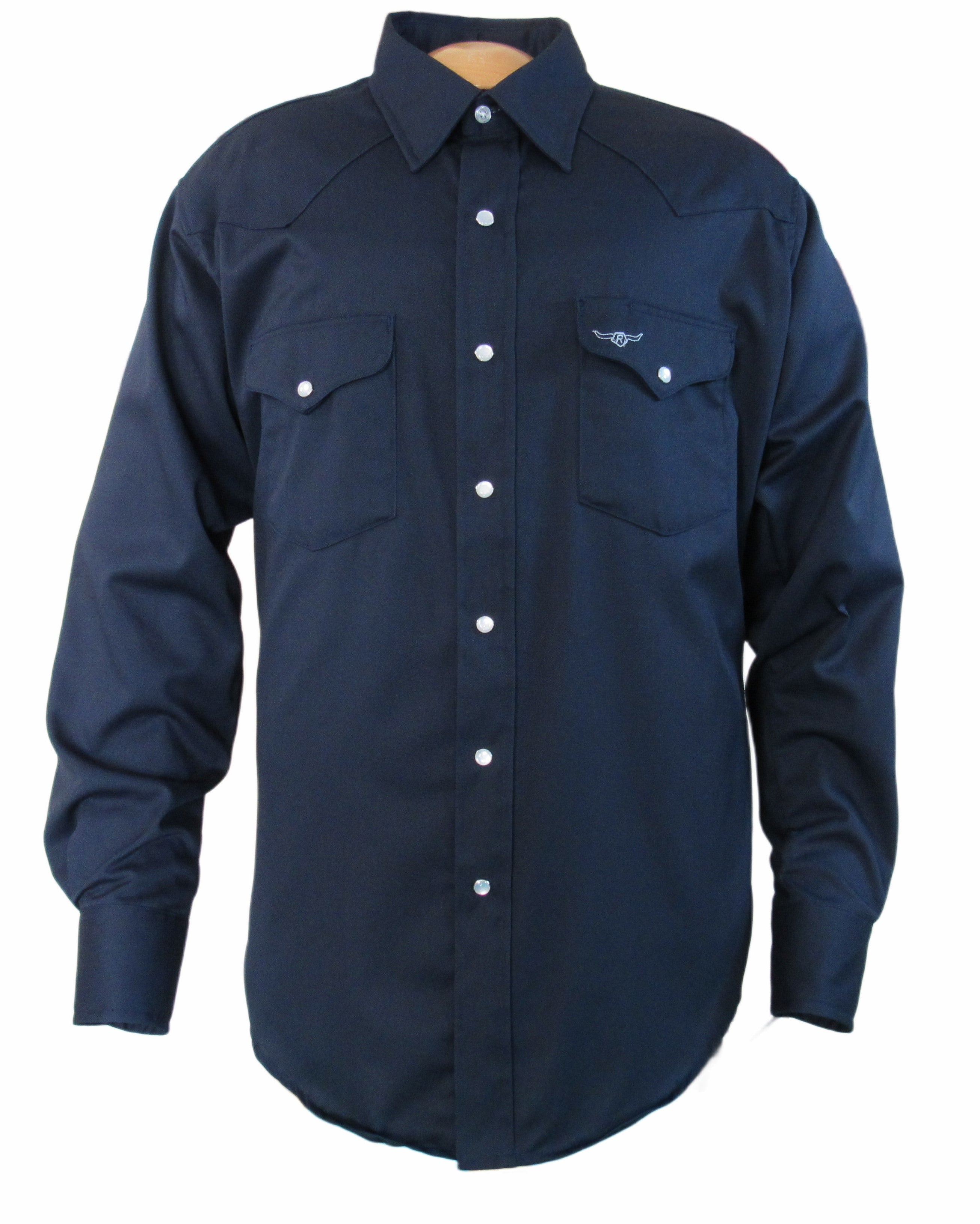 Flying R Ranchwear - Prairie Twill Work Shirt - Navy Twill - Long Slee ...