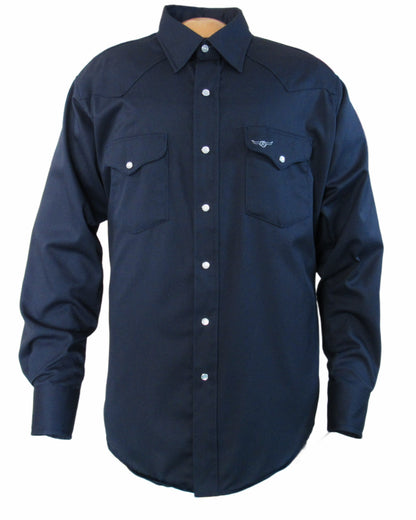 Flying R Ranchwear - Prairie Twill Work Shirt - Navy Twill - Long Sleeve