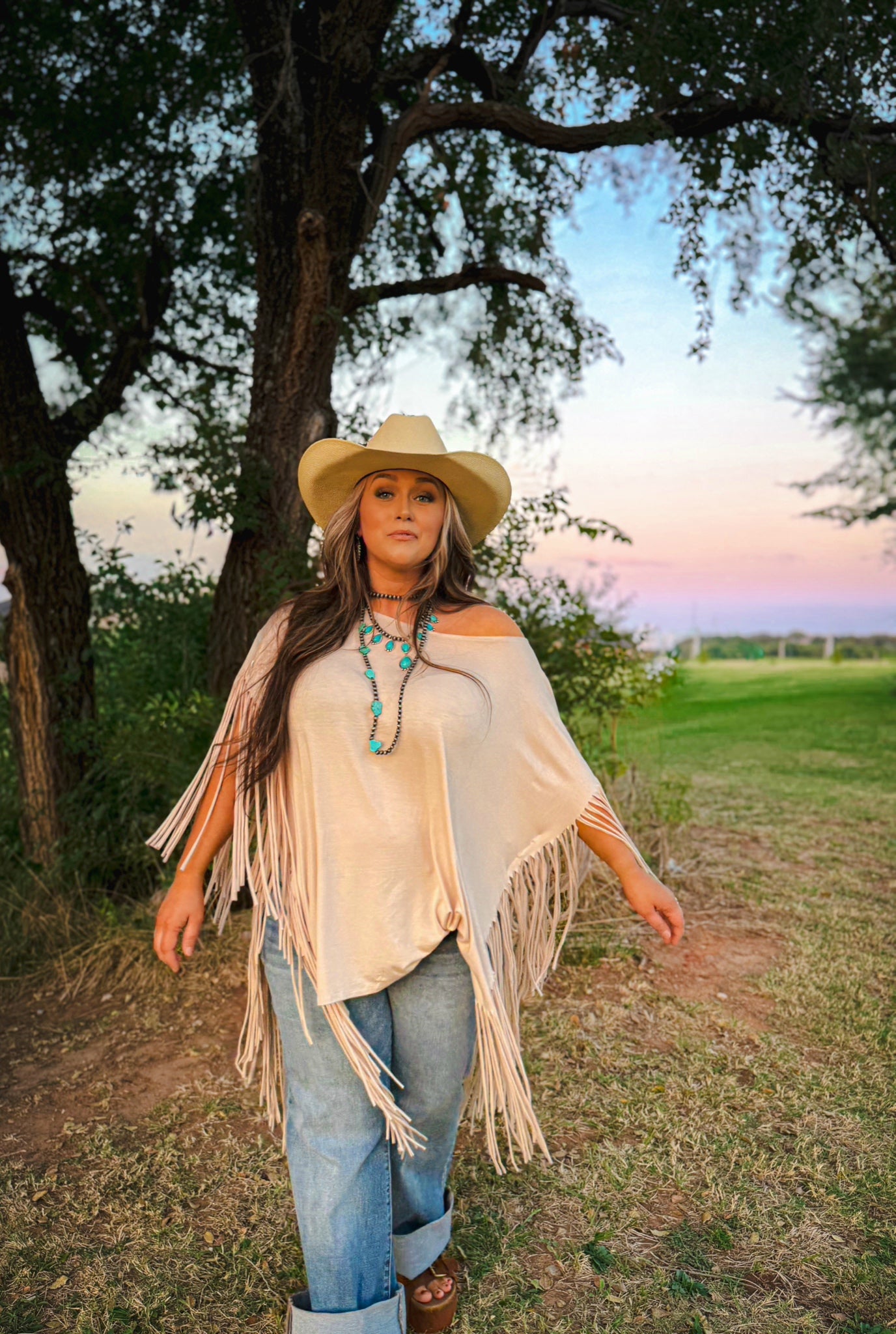 Long Faux Turquoise Nugget and Sterling Pearl Statement Necklace - 48 inch