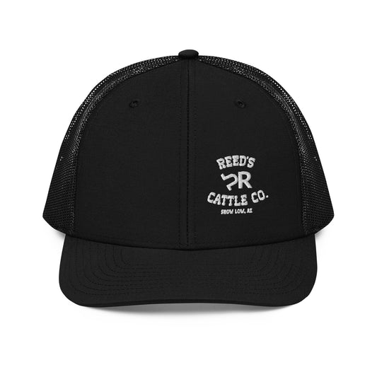 CLEARANCE: Black Embroidered Reeds Cattle Co Trucker Hat