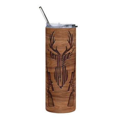 Woodcarving Hunter Stainless steel tumbler