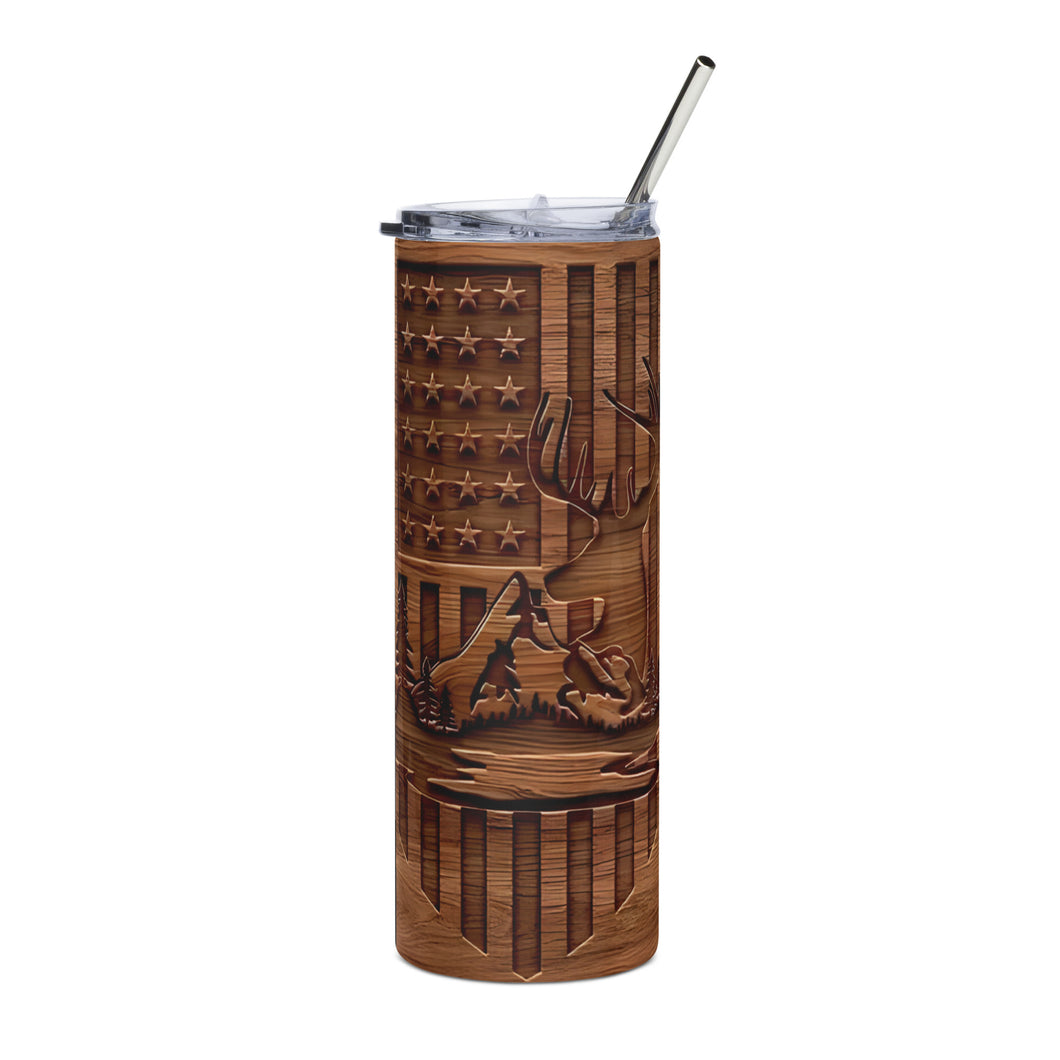 Woodcarving Hunter Stainless steel tumbler