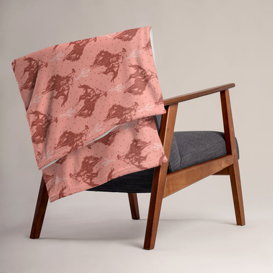 Bucking Cowgirl Throw Blanket