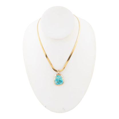 Turquoise Baron Snake Chain Pendant Necklace