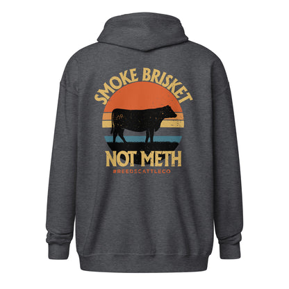 Smoke Brisket Not Meth - heavy blend zip hoodie