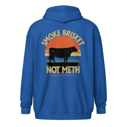 Smoke Brisket Not Meth - heavy blend zip hoodie