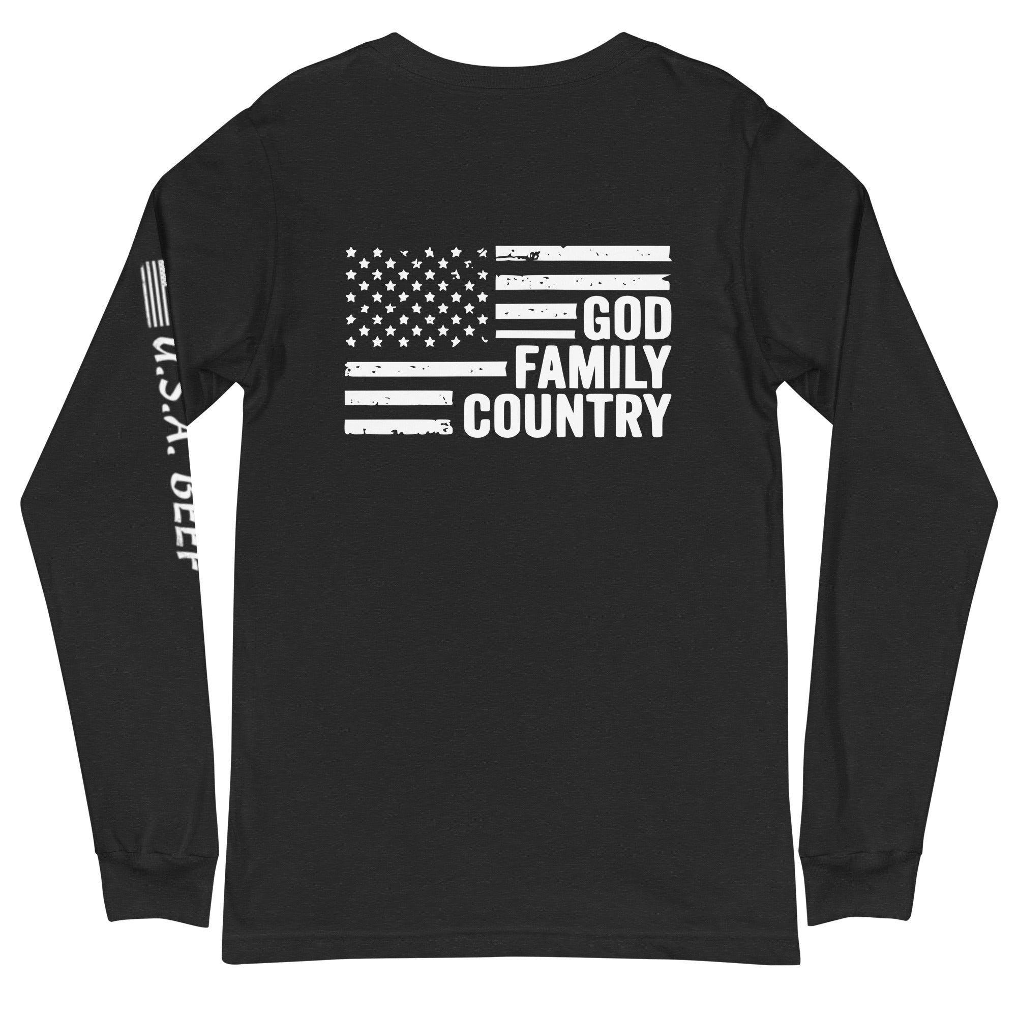 God Family Country Long Sleeve Tee