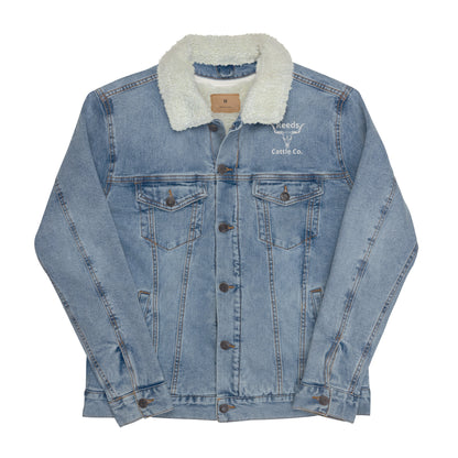 Embroidered Reeds Cattle Co Denim Sherpa Jacket