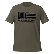 Load image into Gallery viewer, Land of the Free Because of the Brave t-shirt
