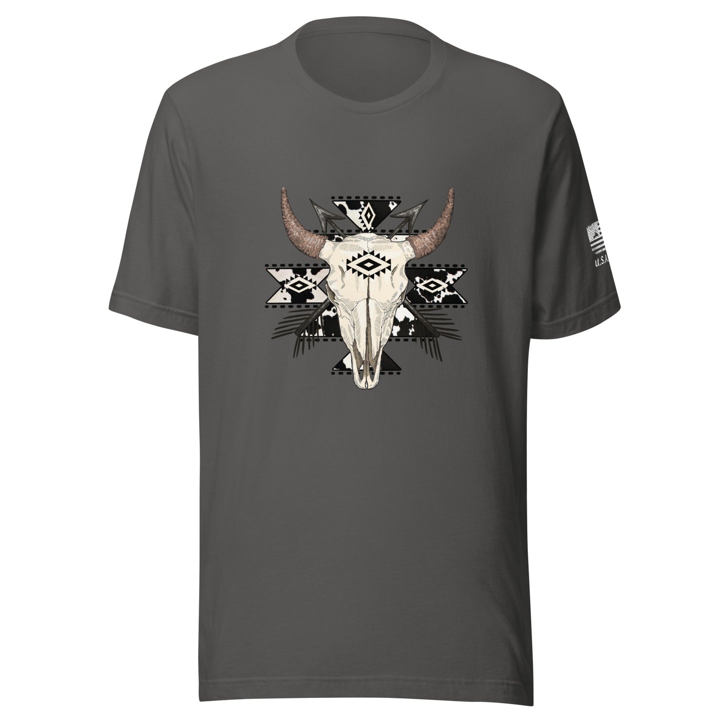 Aztec Neutral Cow Skull Tee