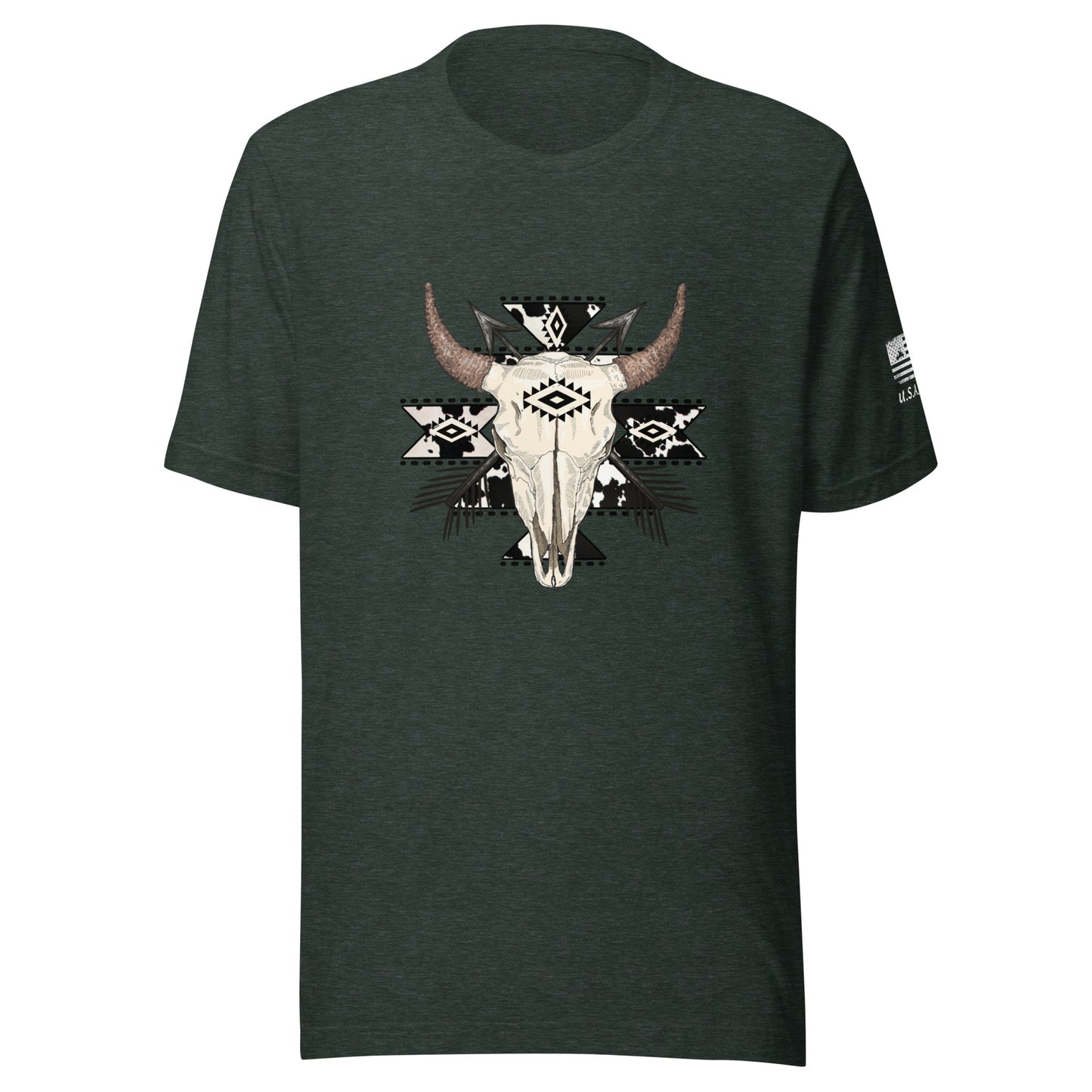 Aztec Neutral Cow Skull Tee