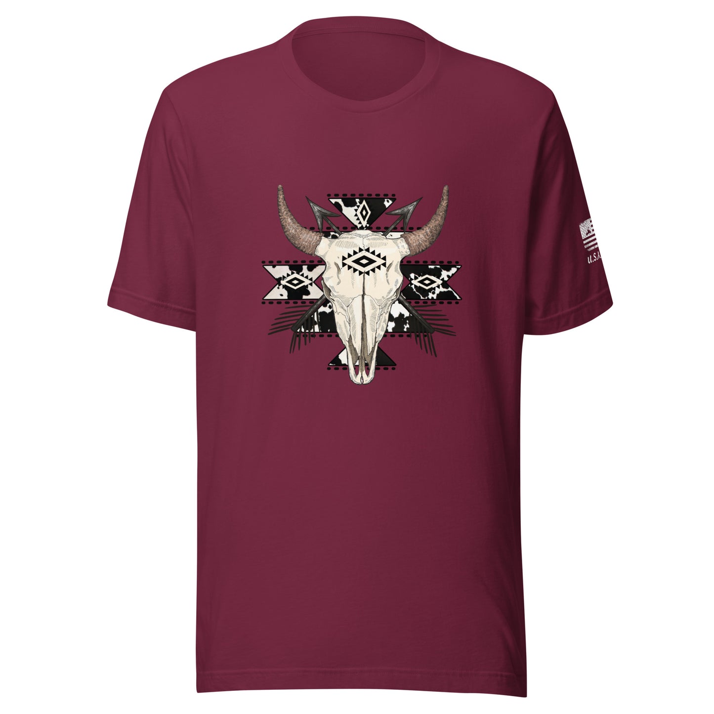 Aztec Neutral Cow Skull Tee
