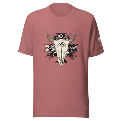 Aztec Neutral Cow Skull Tee