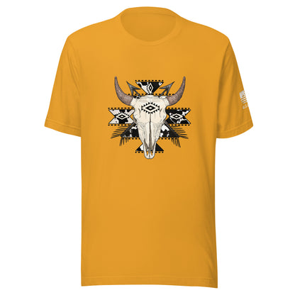 Aztec Neutral Cow Skull Tee