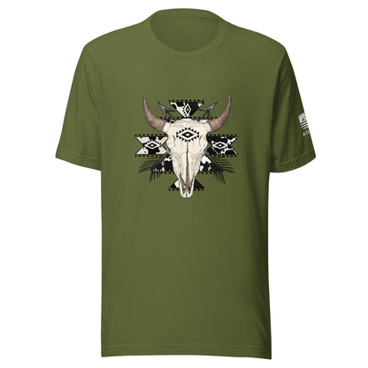 Aztec Neutral Cow Skull Tee