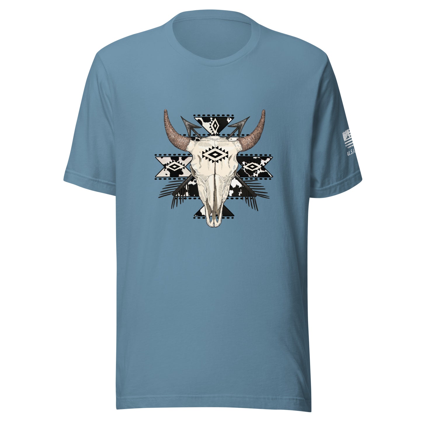 Aztec Neutral Cow Skull Tee