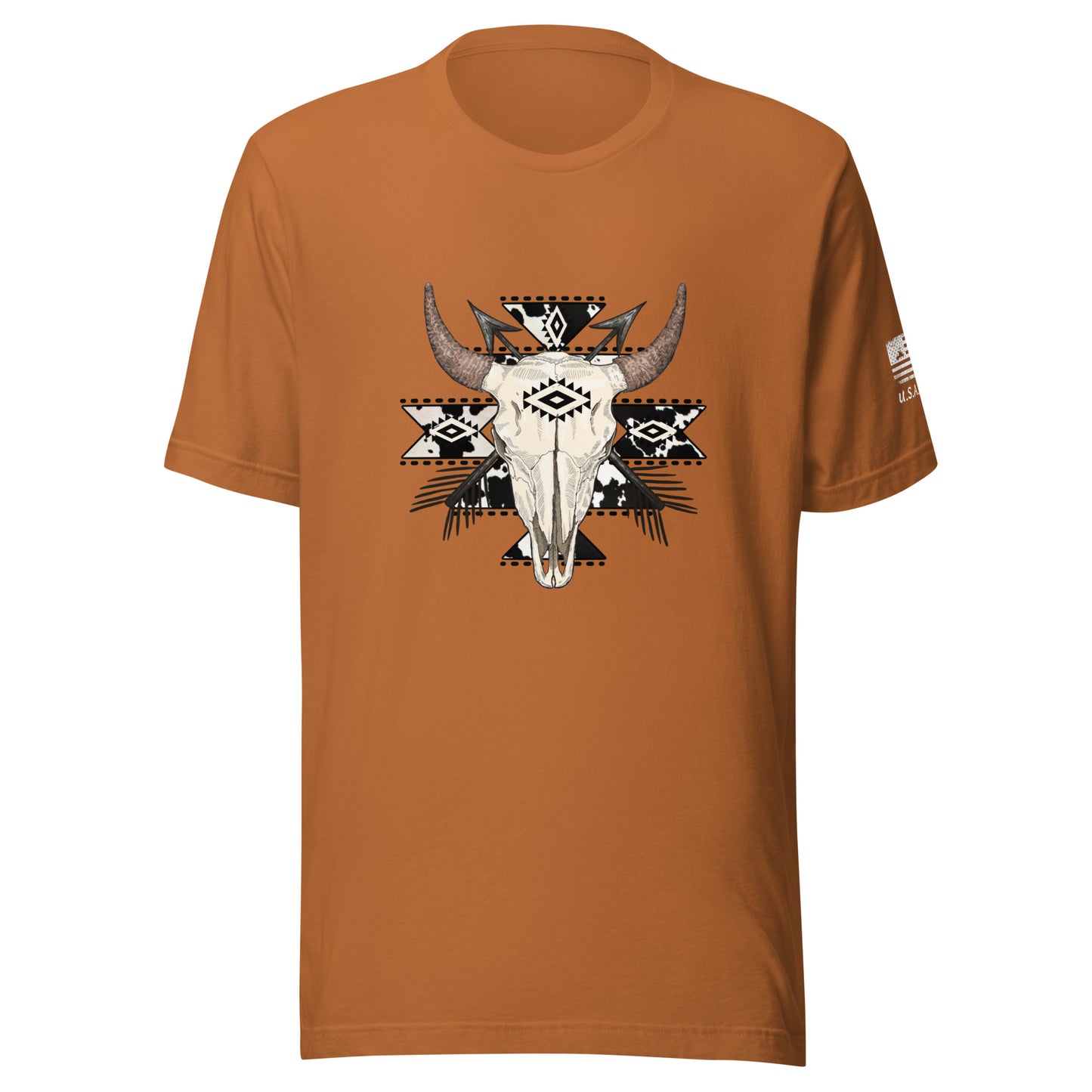 Aztec Neutral Cow Skull Tee
