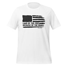 Load image into Gallery viewer, Land of the Free Because of the Brave t-shirt
